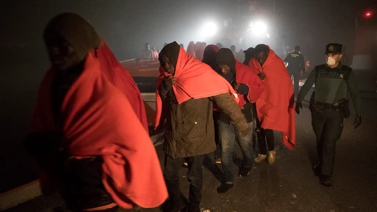 Imagen de las personas rescatadas por Salvamento Marítimo Imagen de las personas rescatadas por Salvamento Marítimo