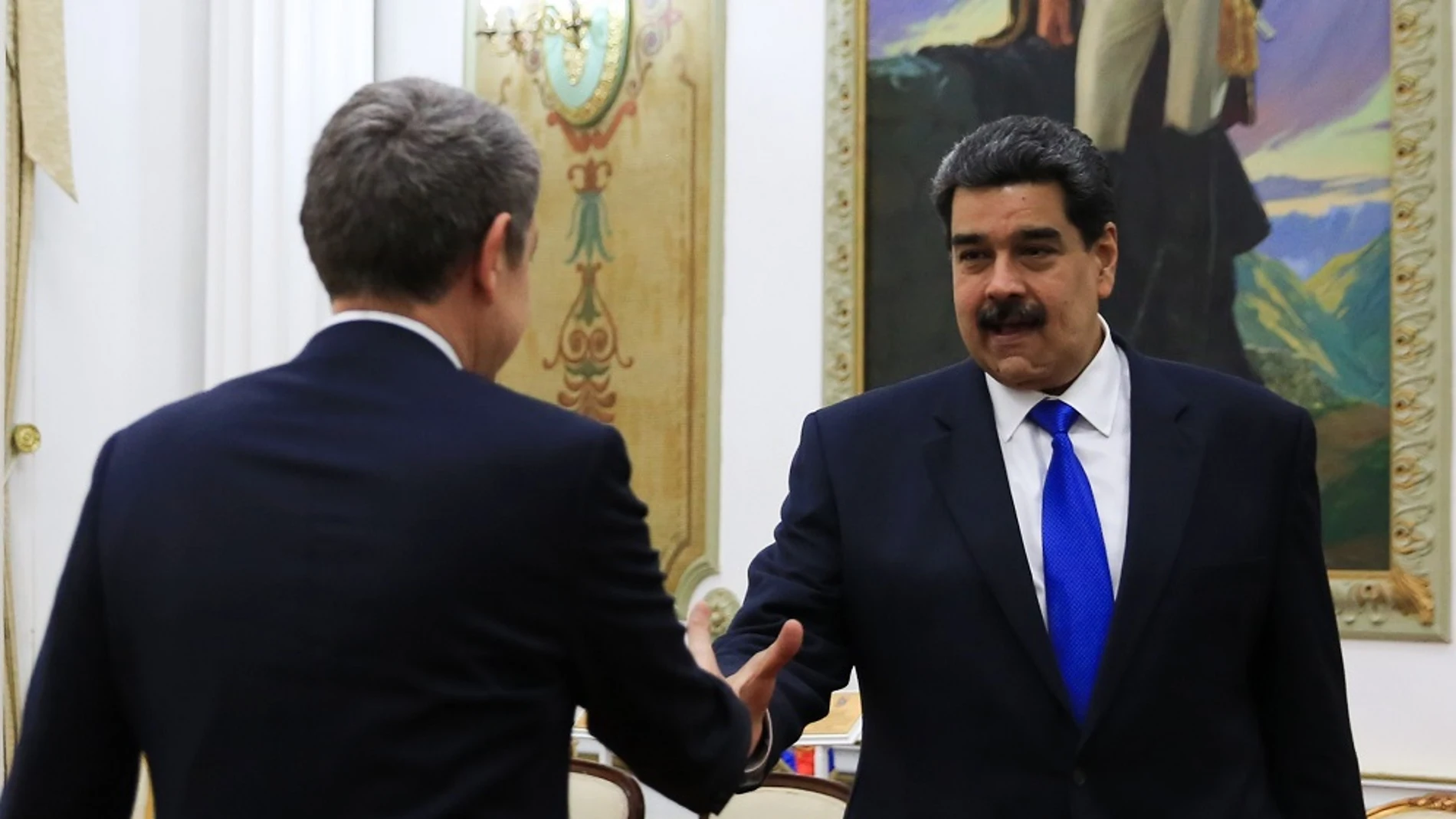 Imagen de Zapatero y Maduro en Venezuela