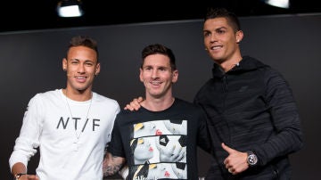 Neymar, Leo Messi y Cristiano Ronaldo