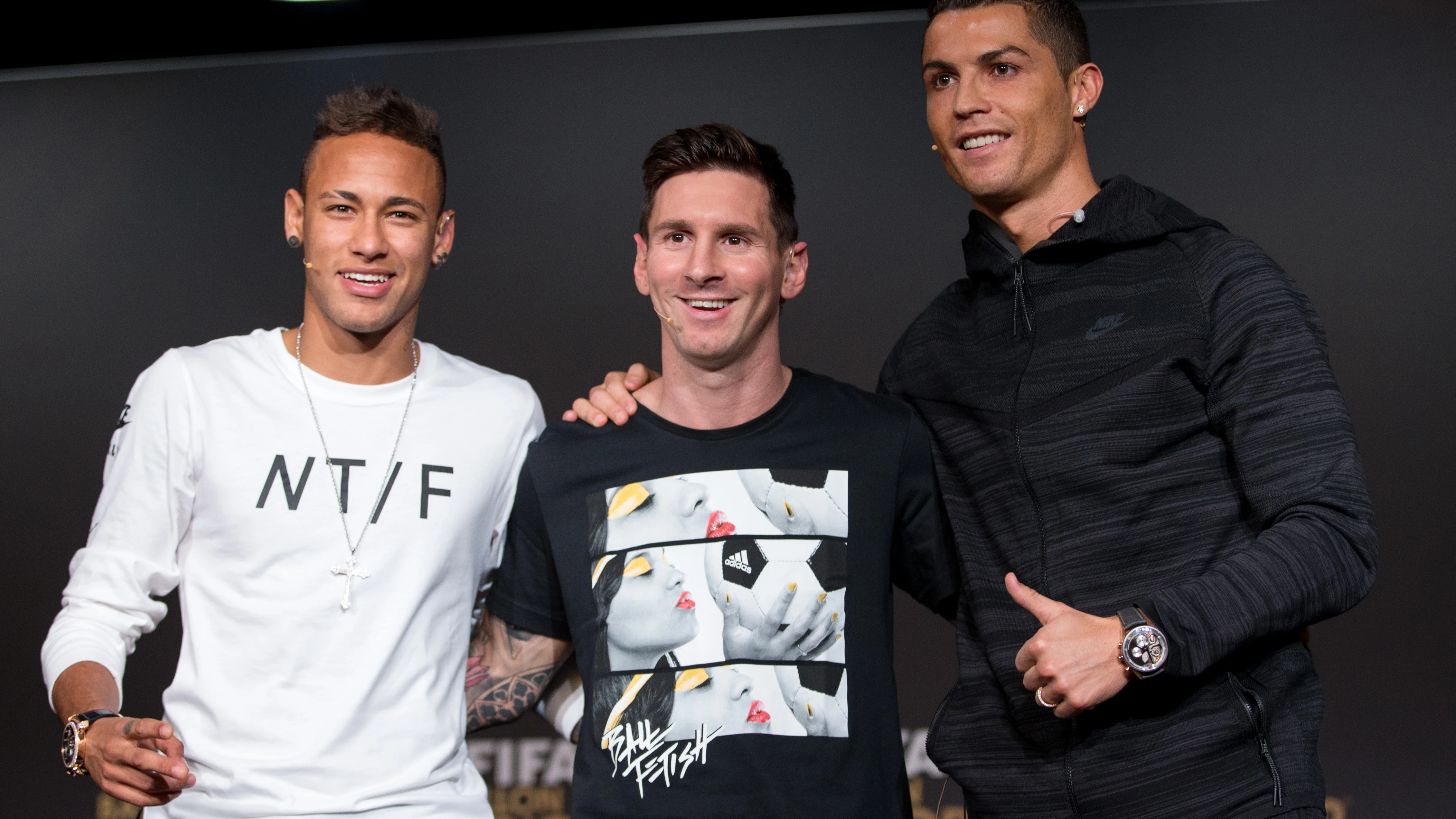 Neymar, Leo Messi y Cristiano Ronaldo