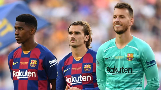 Junior Firpo, Antoine Griezmann y Neto Junior Firpo, Antoine Griezmann y Neto