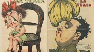 Dos portadas de 'La Traca' con Franco como protagonista 