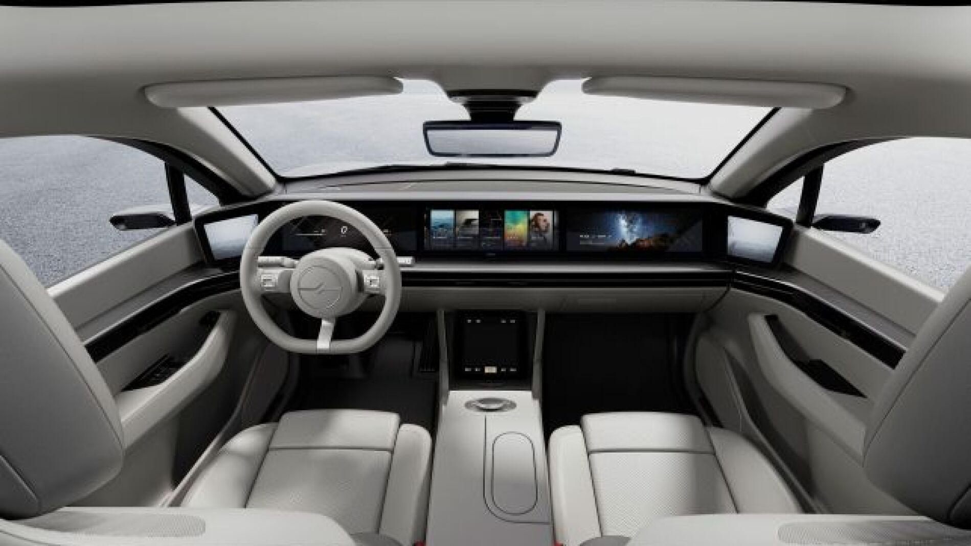 Interior del Vision S, el primer prototipo de coche el&eacute;ctrico de Sony
