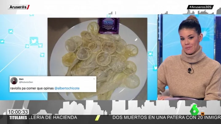 La ingeniosa respuesta de Alberto a un usuario que intentó vacilarle con un plato hecho de preservativos 