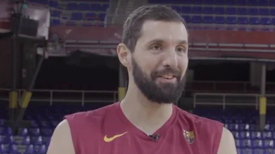 Nikola Mirotic, durante su entrevista Nikola Mirotic, durante su entrevista