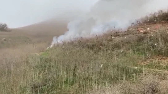 Imagen del vídeo grabado por un ciclista instantes después del accidente de helicóptero de Kobe Bryant Imagen del vídeo grabado por un ciclista instantes después del accidente de helicóptero de Kobe Bryant