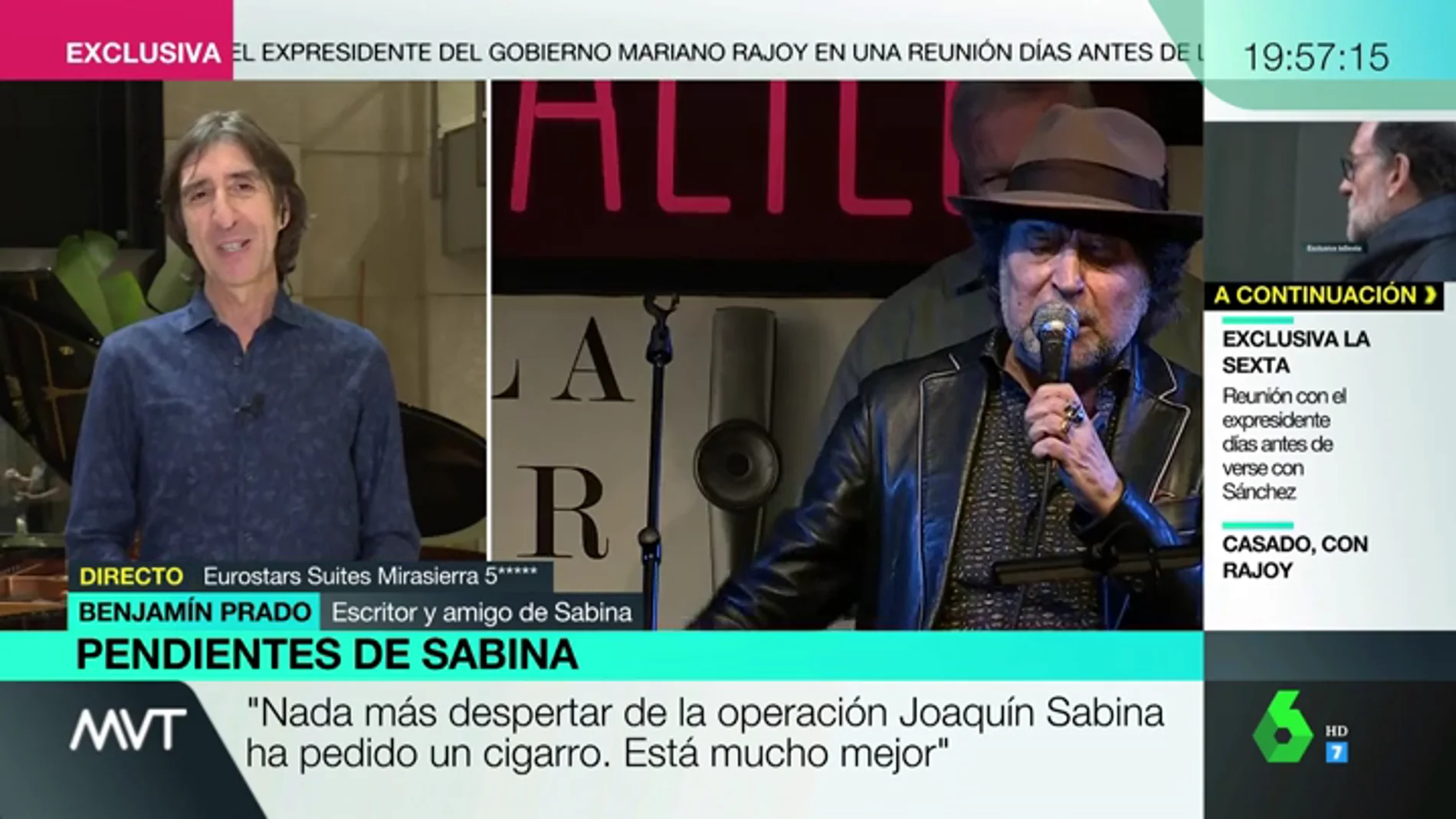 "Pedir un cigarrito": esto es lo primero que ha hecho Joaquín Sabina tras despertar de su intervención