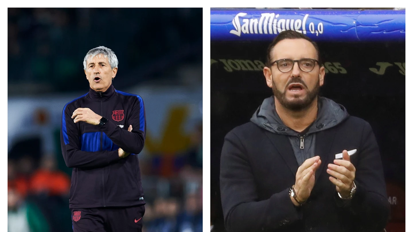 Quique Setién y José Bordalás. Quique Setién y José Bordalás.