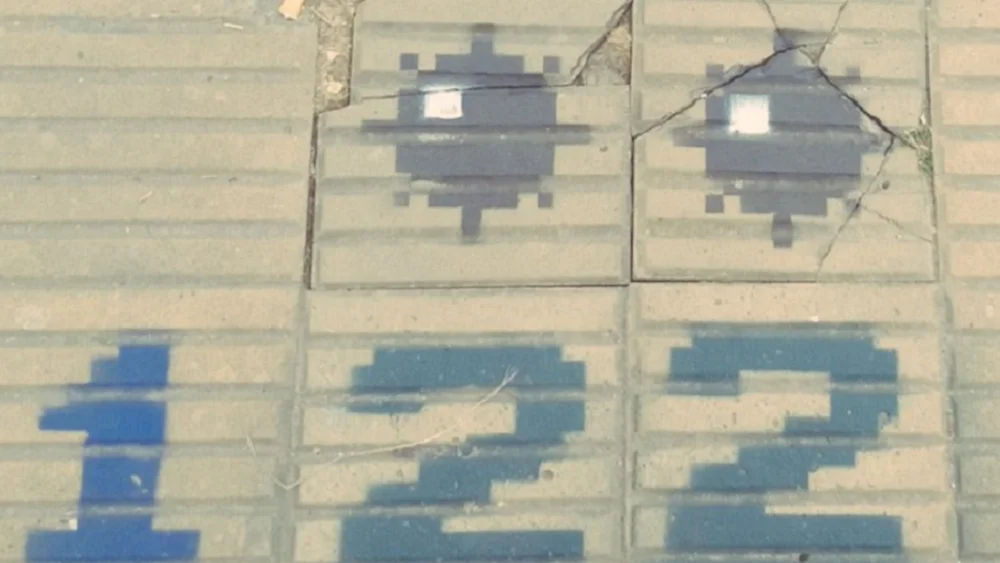 Imagen de las baldosas pintadas con el juego del 'Buscaminas'. Imagen de las baldosas pintadas con el juego del 'Buscaminas'.
