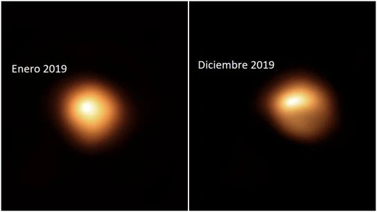 Evolución de la estrella Betelgeuse en un año Evolución de la estrella Betelgeuse en un año