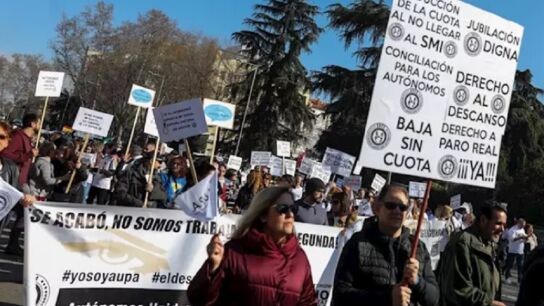 Imagen de la manifestaci&oacute;n de aut&oacute;nomos en Madrid