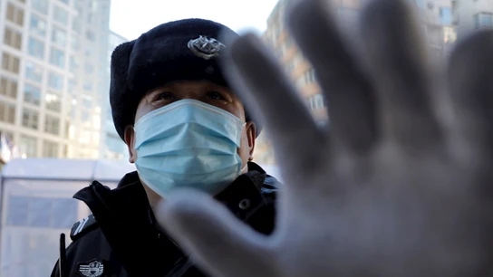 Un vigilante de seguridad en China Un vigilante de seguridad en China