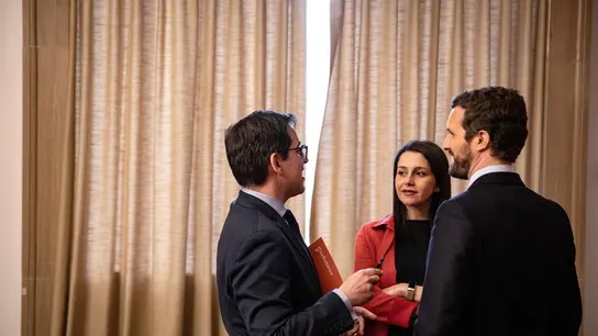 Pablo Casado, Inés Arrimadas y José María Espejo-Saavedra Pablo Casado, Inés Arrimadas y José María Espejo-Saavedra