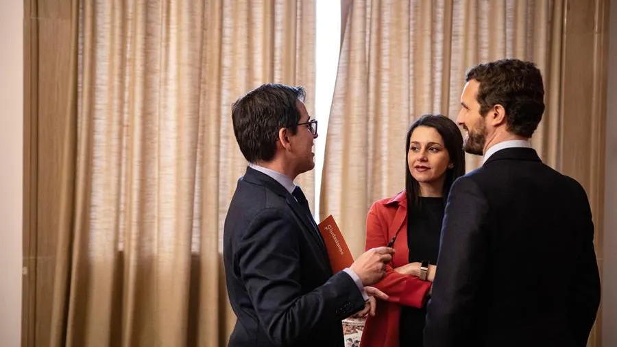 Pablo Casado, Inés Arrimadas y José María Espejo-Saavedra