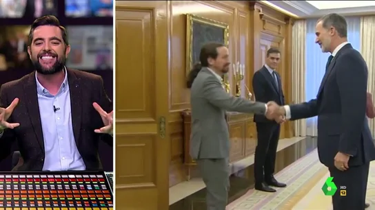 Dani Mateo analiza el saludo del Gobierno al rey Felipe VI: "Solo falta Willy Toledo cantando 'La Internacional', ¡os pasáis de rojos!" Dani Mateo analiza el saludo del Gobierno al rey Felipe VI: "Solo falta Willy Toledo cantando 'La Internacional', ¡os pasáis de rojos!"