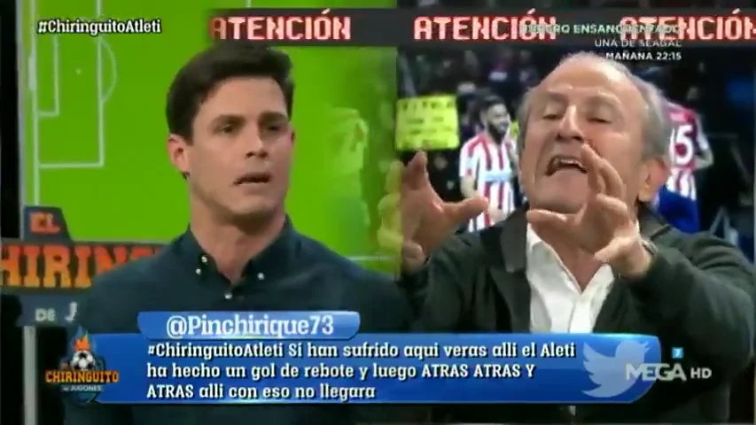 Tenso cara a cara entre Edu Aguirre y Petón: "El Liverpool va a pasar por encima del Atleti en Anfield" Tenso cara a cara entre Edu Aguirre y Petón: "El Liverpool va a pasar por encima del Atleti en Anfield"