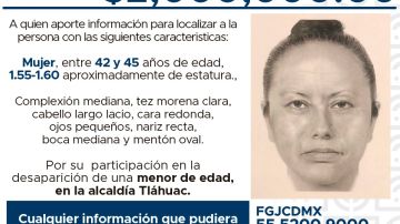El retrato robot de la mujer que secuestró a Fátima, la niña que fue violada y asesinada en México