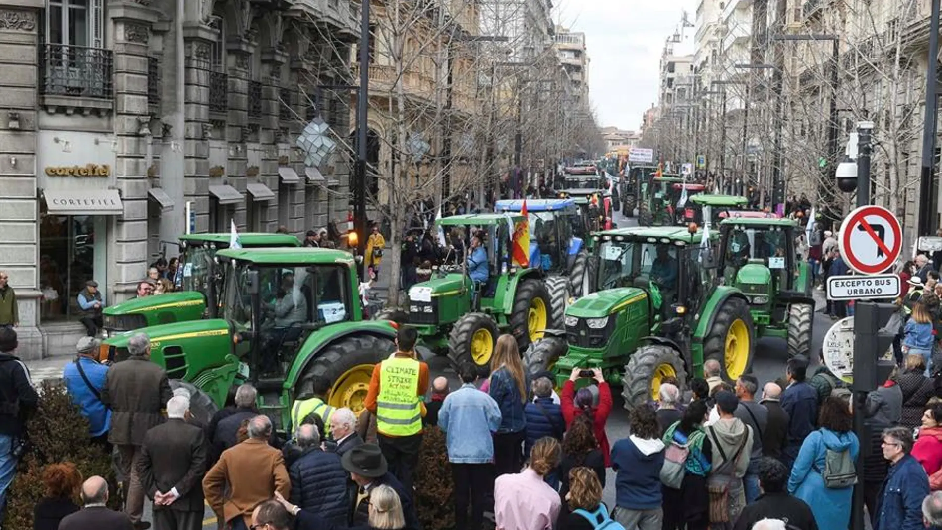 Protesta de los agricultores en Granada