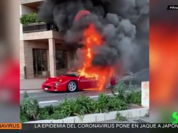 Estallan las redes sociales ante el vídeo de un Ferrari F40 ardiendo en las calles de Mónaco Estallan las redes sociales ante el vídeo de un Ferrari F40 ardiendo en las calles de Mónaco