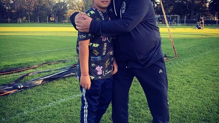 Diego Maradona y su nieto Benjamín Agüero