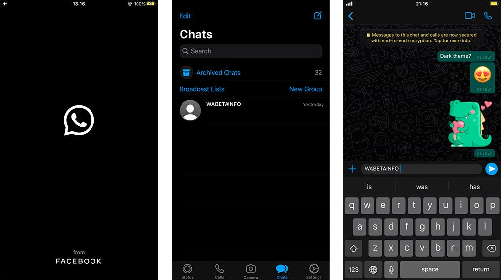 Modo oscuro de WhatsApp en iOS