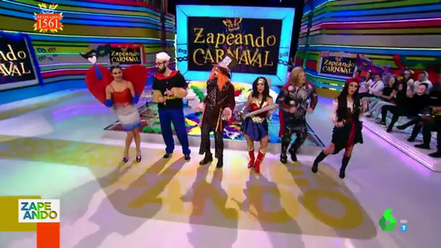 Lorena 'Wonder Woman', Anna 'Sparrow' o Quique 'Popeye': estos son los disfraces de los 'zapeadores' para carnaval Lorena 'Wonder Woman', Anna 'Sparrow' o Quique 'Popeye': estos son los disfraces de los 'zapeadores' para carnaval