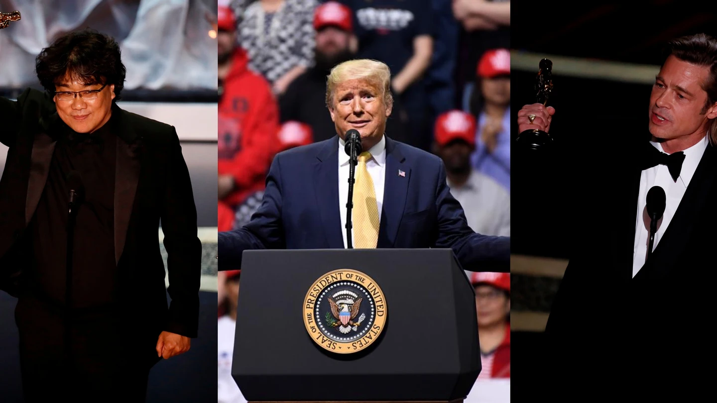 Bong Joon-ho, Donald Trump y Brad Pitt Bong Joon-ho, Donald Trump y Brad Pitt