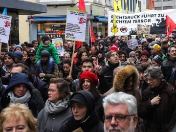 Imagen de la marcha en apoyo a las víctimas que murieron en un atentado en Hanau Imagen de la marcha en apoyo a las víctimas que murieron en un atentado en Hanau