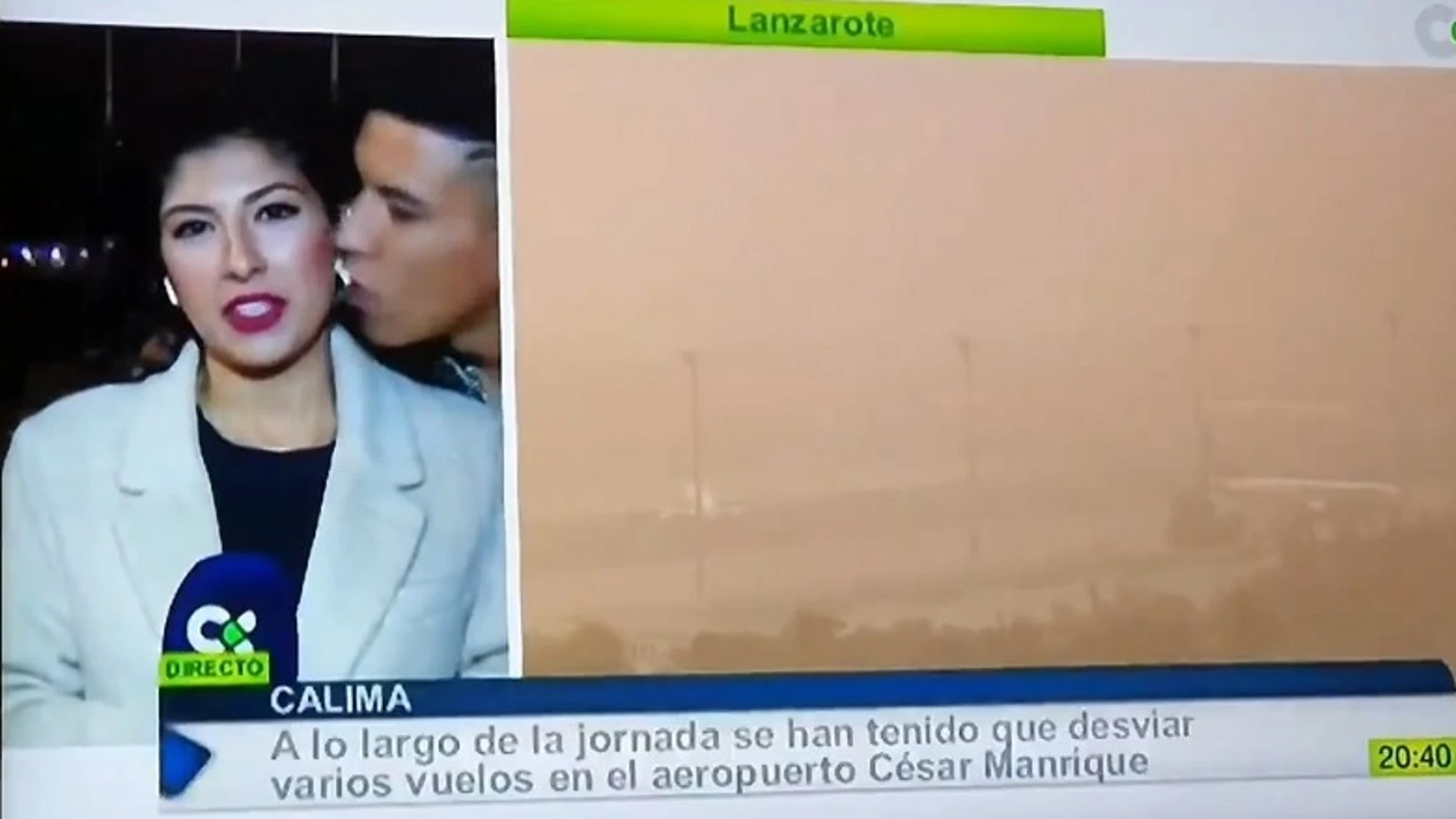 Imagen de la periodista que sufrió acoso machista en pleno directo en Canarias