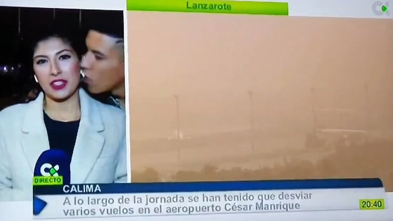 Imagen de la periodista que sufrió acoso machista en pleno directo en Canarias