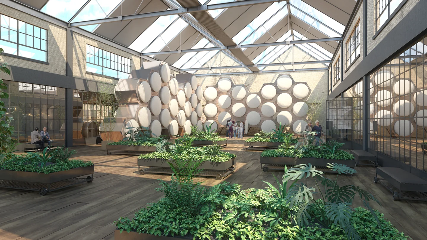 Imagen de las instalaciones donde se realizará el compost humano. Imagen de las instalaciones donde se realizará el compost humano.