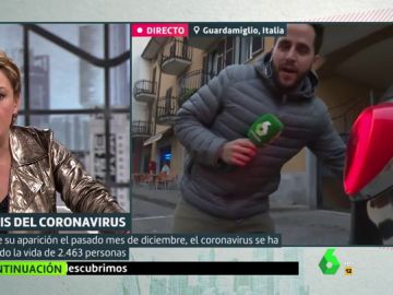 Obligan a un periodista de laSexta a abandonar en directo un pueblo italiano declarado como 'zona roja' por el coronavirus Obligan a un periodista de laSexta a abandonar en directo un pueblo italiano declarado como 'zona roja' por el coronavirus