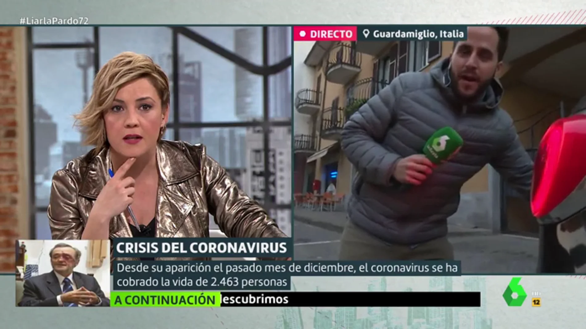 Obligan a un periodista de laSexta a abandonar en directo un pueblo italiano declarado como 'zona roja' por el coronavirus