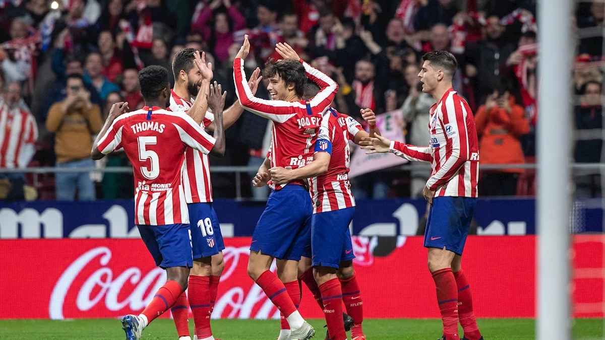 Los jugadores del Atlético de Madrid celebrando un gol