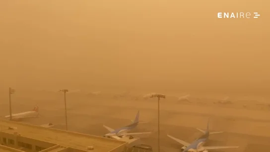 Vista desde la torre de control del Aeropuerto de Gran Canaria, este domingo Vista desde la torre de control del Aeropuerto de Gran Canaria, este domingo