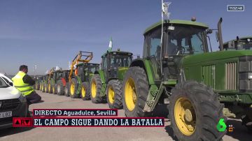 Tractorada de agricultores en Aguadulce, Sevilla