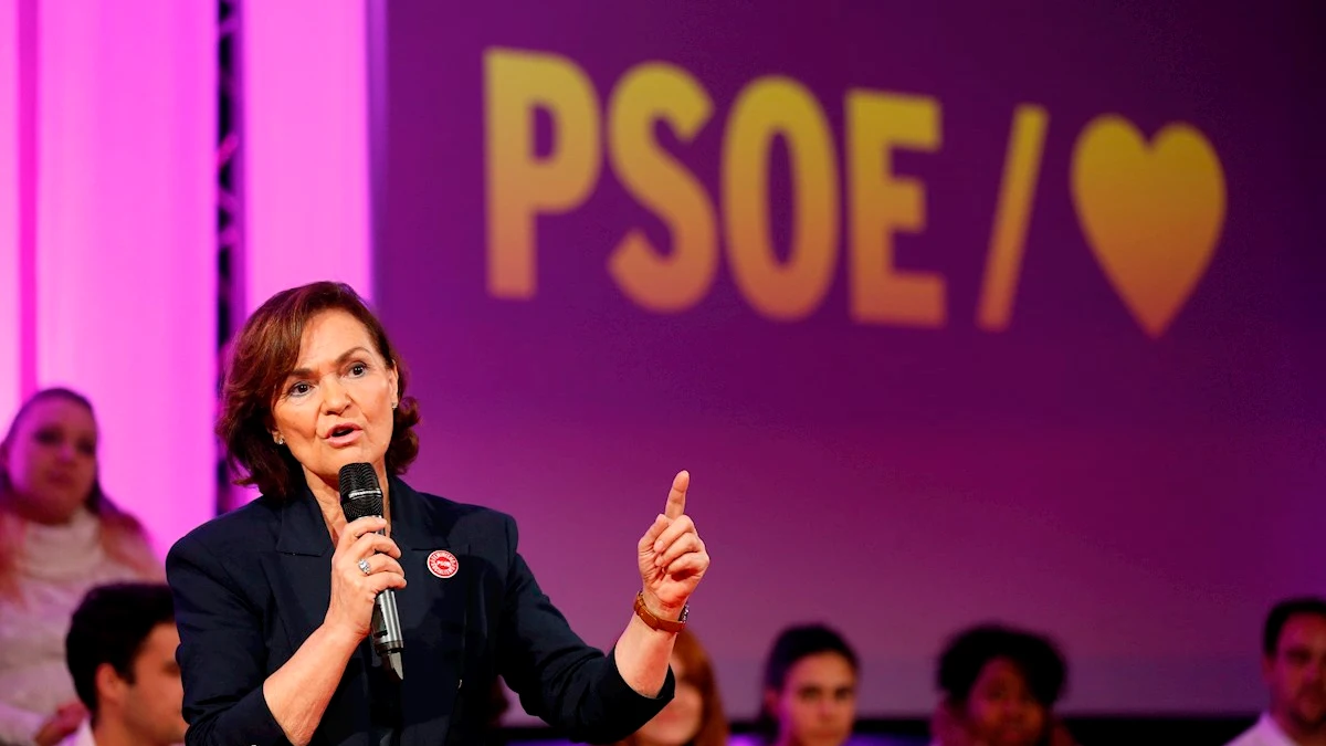 Carmen Calvo en un acto del PSOE