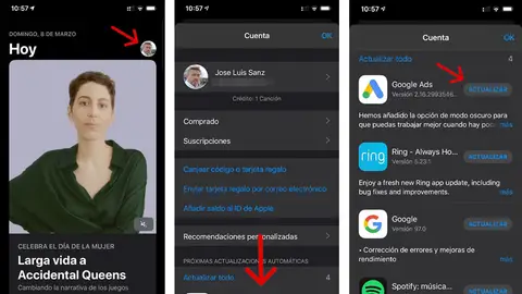 Dónde actualizar las 'apps' de tu iPhone con iOS 13 Dónde actualizar las 'apps' de tu iPhone con iOS 13