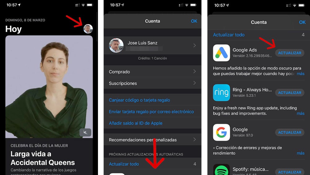 Dónde actualizar las 'apps' de tu iPhone con iOS 13