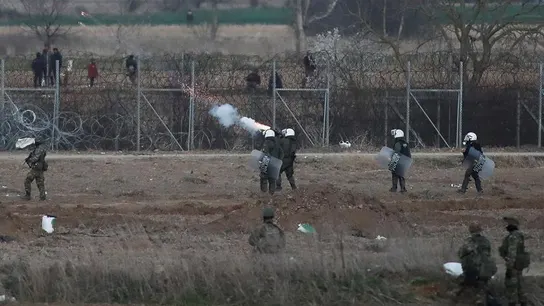 Imagen de la frontera terrestre greco-turca.  Imagen de la frontera terrestre greco-turca.