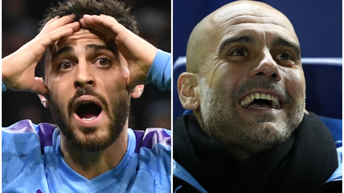 Bernardo Silva y Pep Guardiola