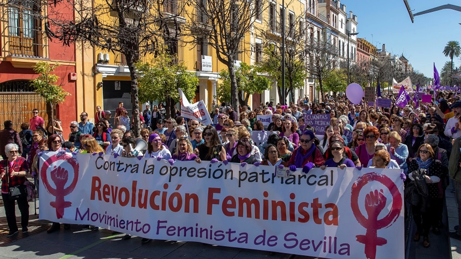 Imagen de la manifestación feminista en Sevilla