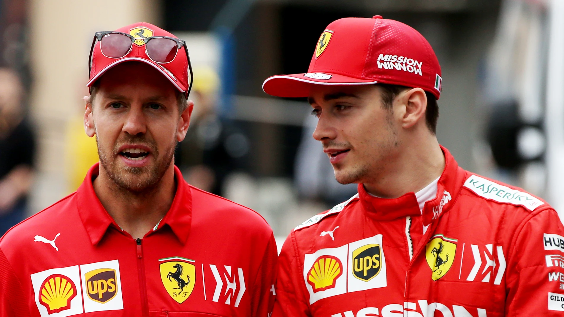 Sebastian Vettel y Charles Leclerc 