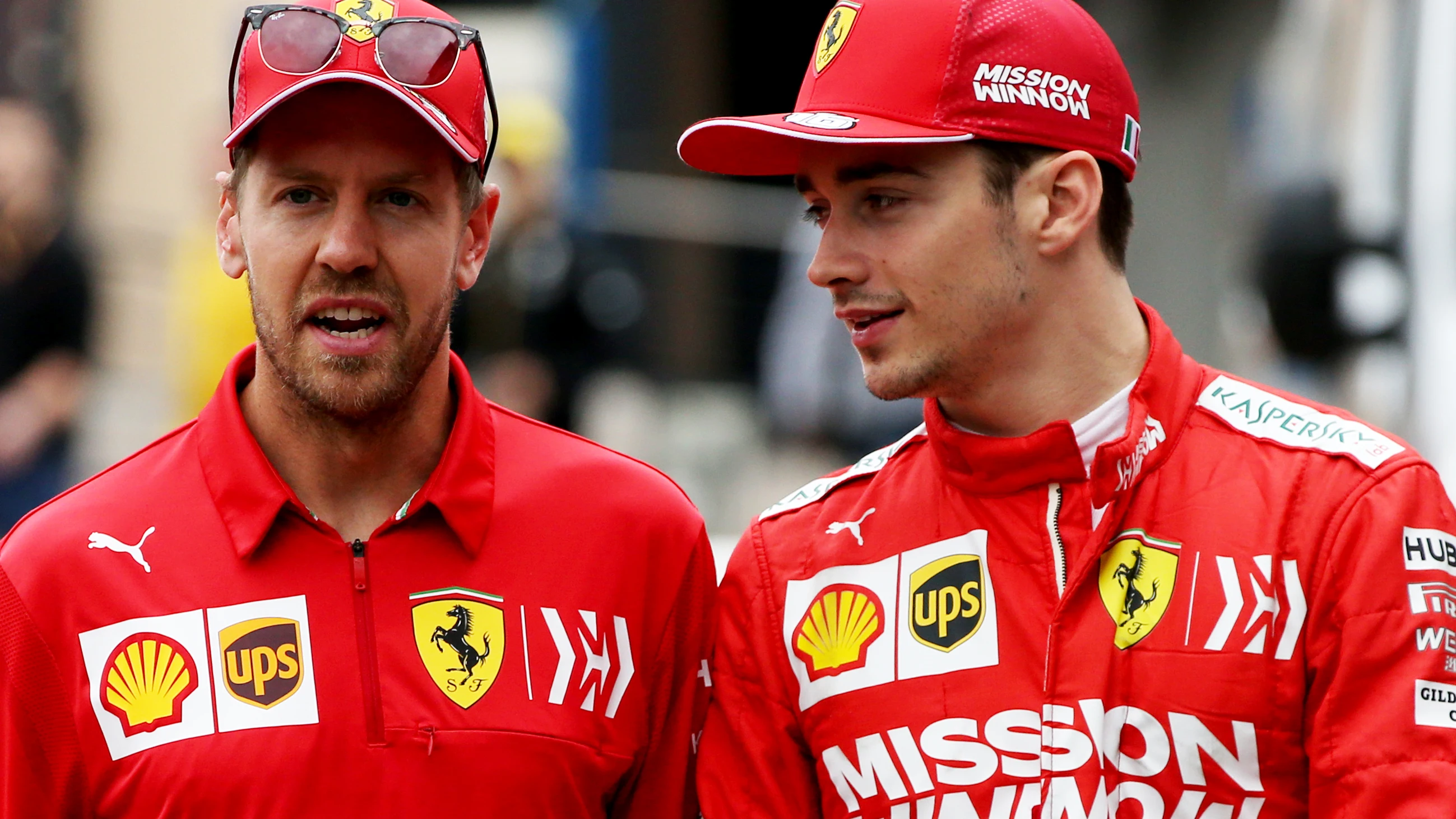 Sebastian Vettel y Charles Leclerc 