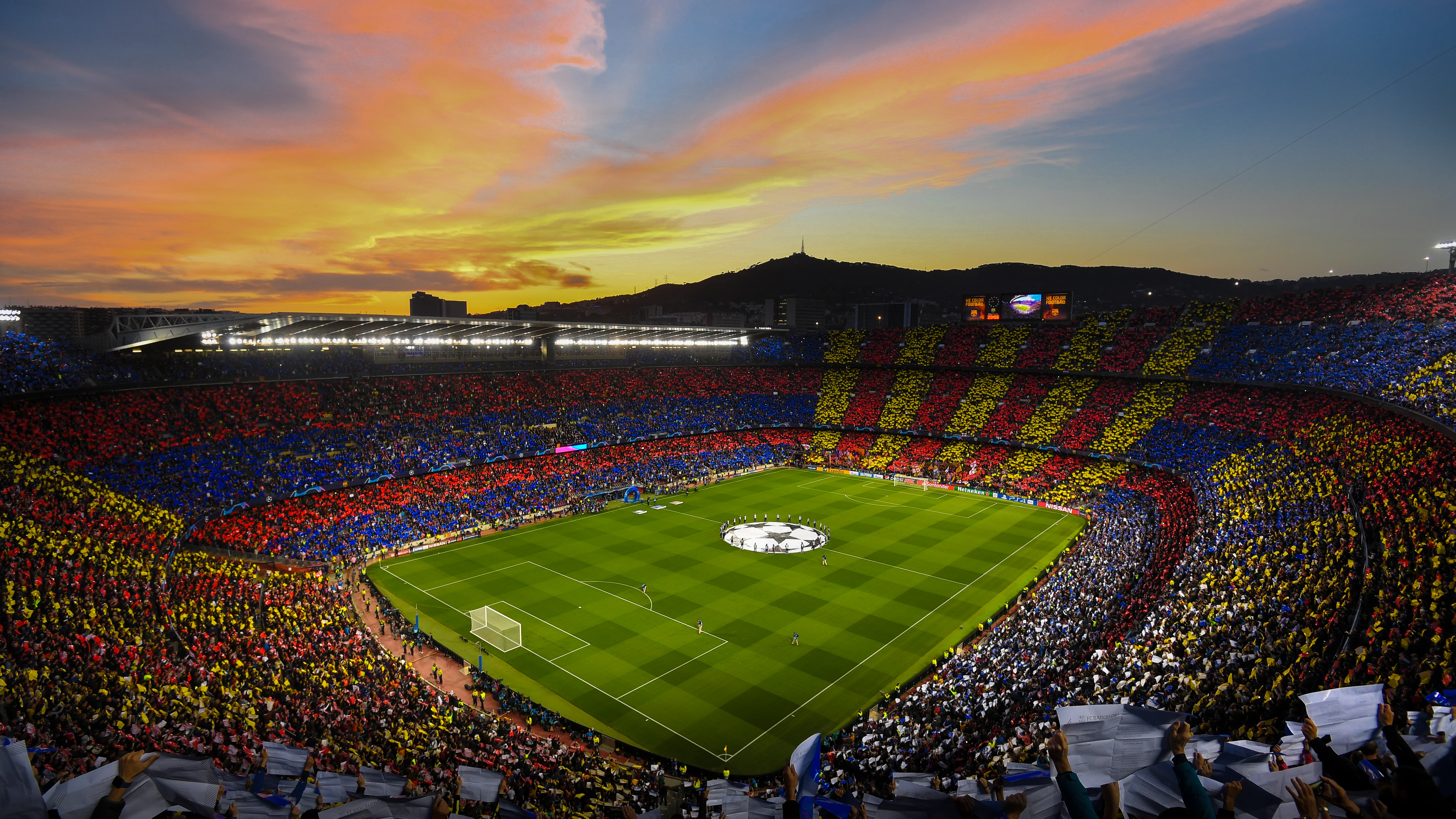 El Camp Nou en un encuentro de la Champions League