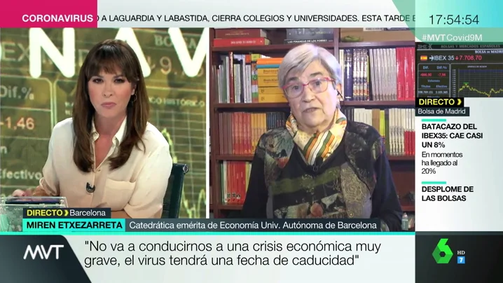 Etxezarreta: "Los que manejan el dinero cuando tienen miedo no tienen escrúpulos en dejar que sea el Estado el que cubra las pérdidas"