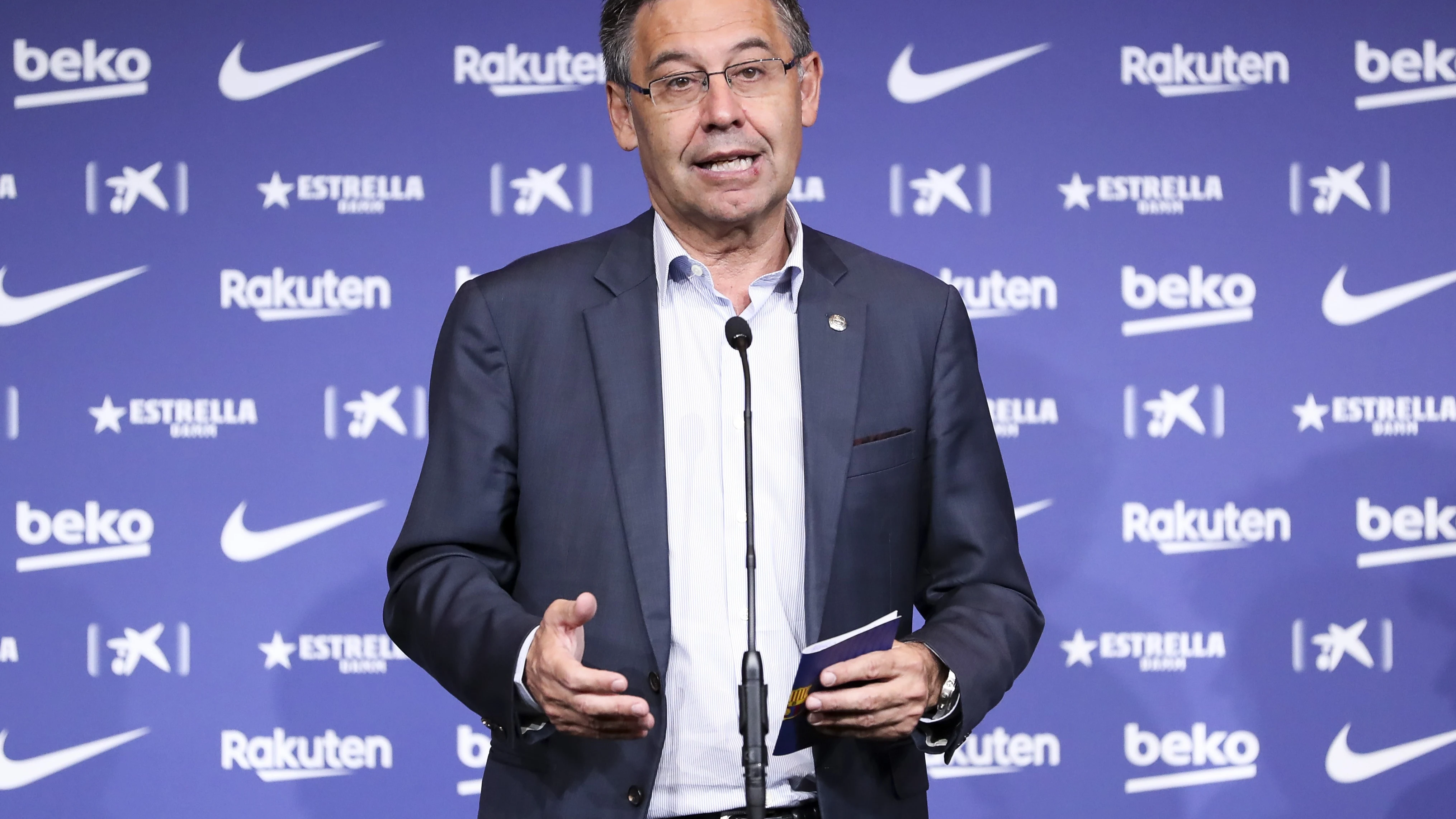 Josep Maria Bartomeu durante una rueda de prensa