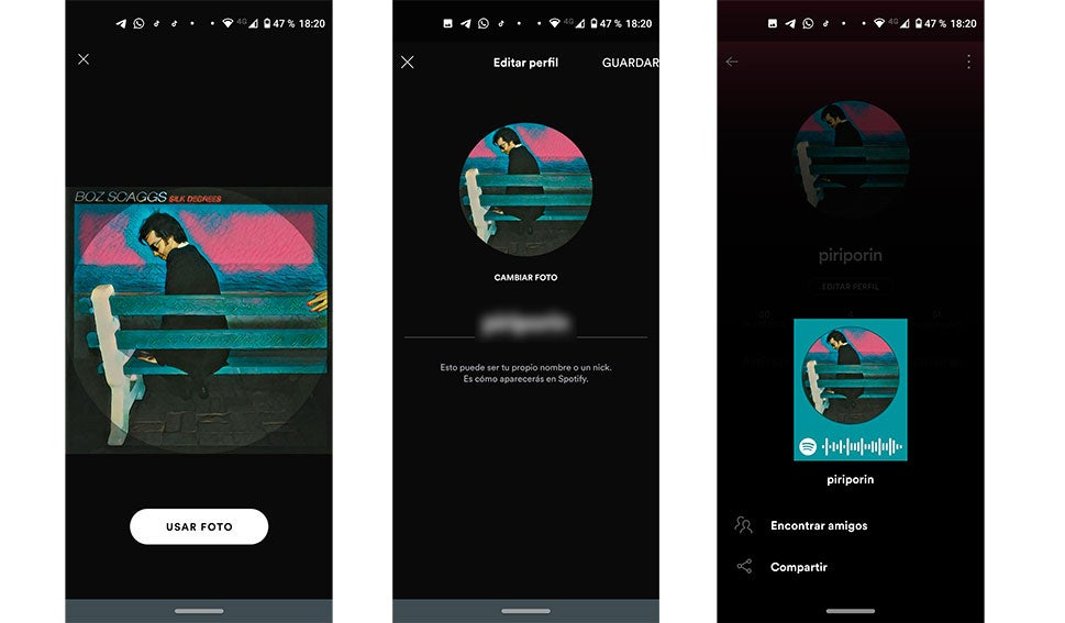 Cambiando la foto de perfil de Spotify