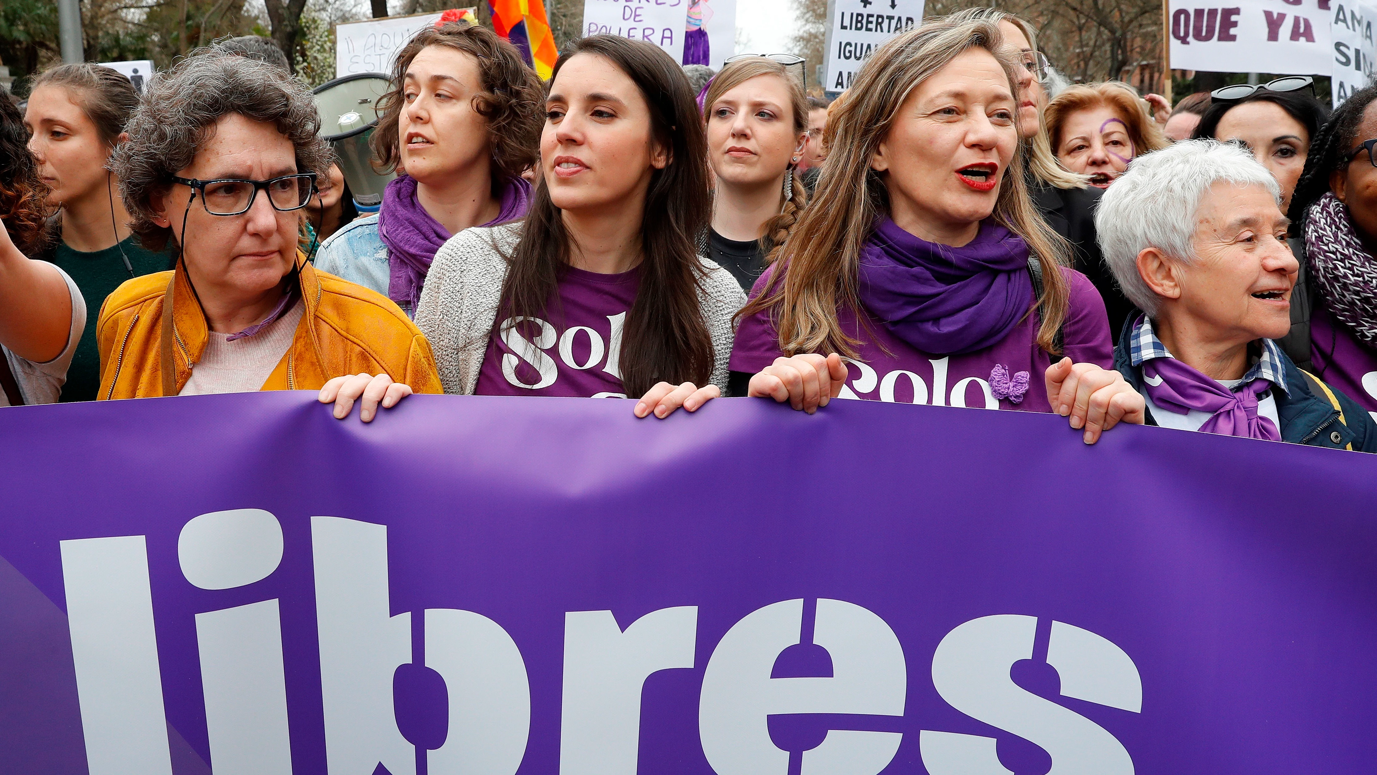 Irene Montero en la manifestación del 8M