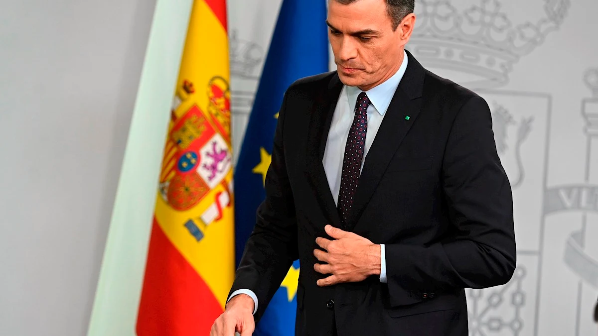 Pedro Sánchez, en rueda de prensa desde Moncloa